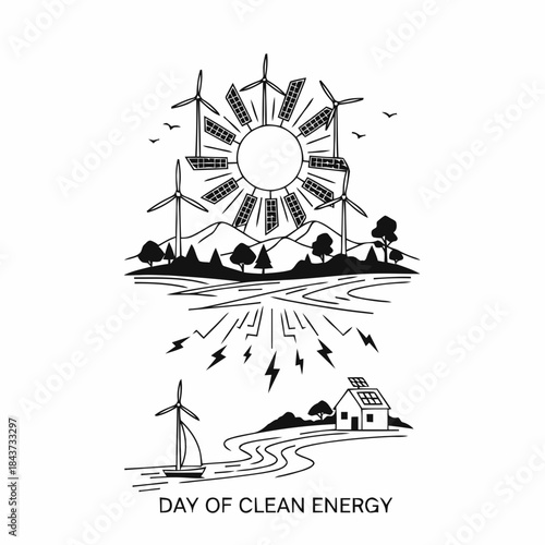 International Day of Clean Energy Illustration
