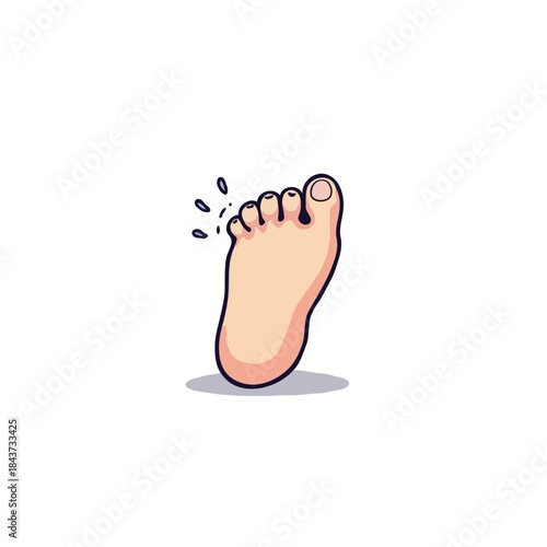 Cartoonish depiction of a foot experiencing discomfort or sensitivity requiring medical attention
