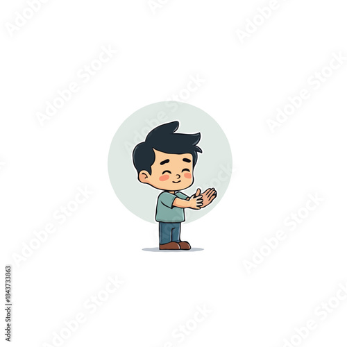 Joyful kid claps his hands with enthusiasm, a burst of positivity radiates from his delightful