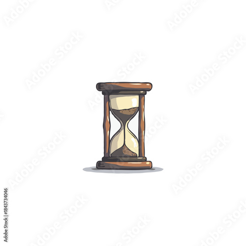 Stylized hourglass illustration marking the passage of time through falling sand grains indicating