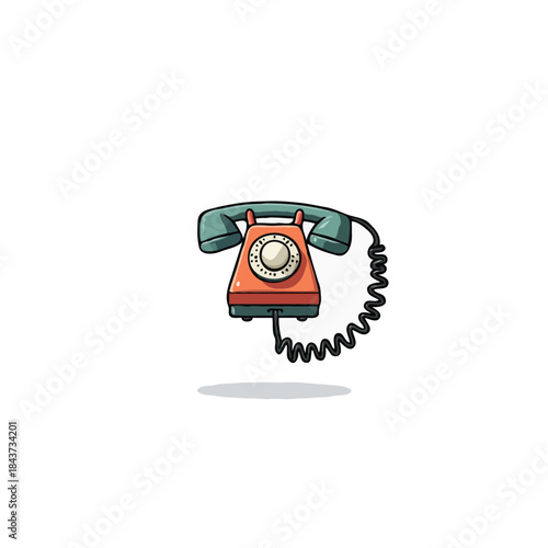Vintage rotary telephone illustration evoking nostalgia for a bygone era of communications and