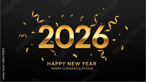 Happy New Year 2026 Greeting Card for a Green Future with Renewable Energy.