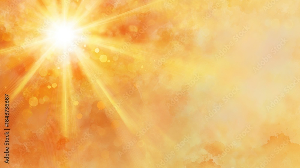 Obraz premium Sun Flare Haze Effect on Cream Background for Creative Design and Emotional Expression in Spring