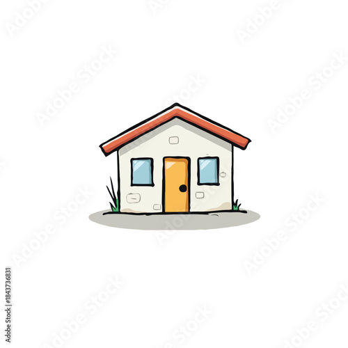 Simple home vector illustration depicting safety, warmth and belonging suitable for architectural
