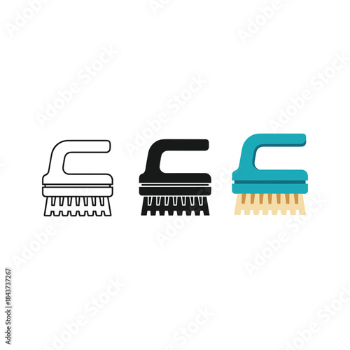 Cleaning brushes in different colors and designs