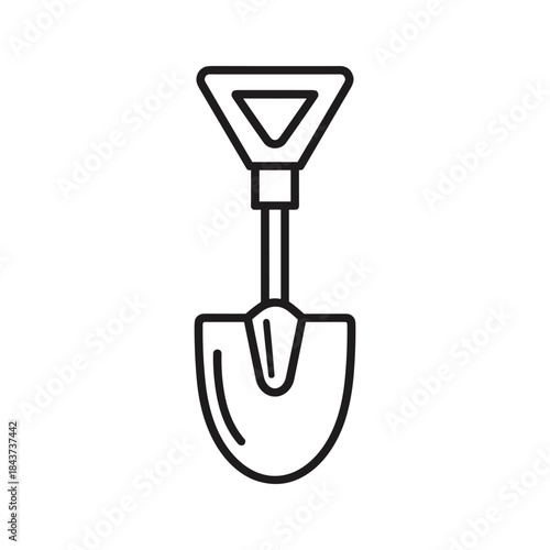 Simple line drawing of a shovel