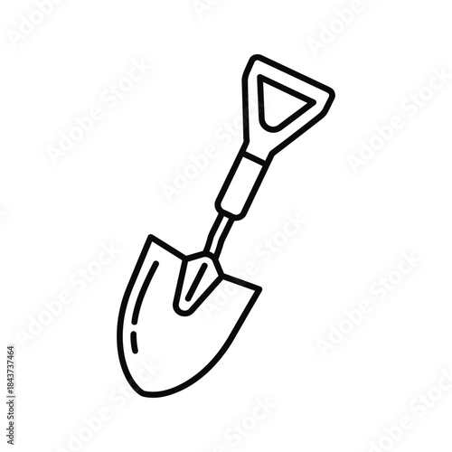 Simple line drawing of a shovel