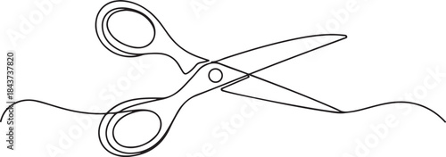 Continuous scissors.one line  vector illustration  with out background