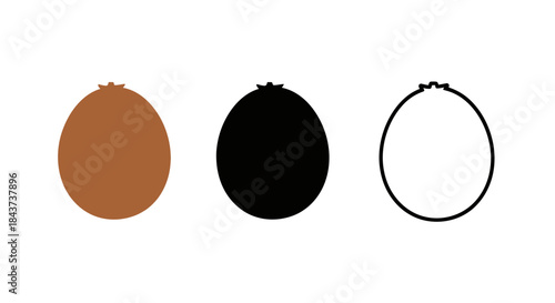 Minimalist illustration of three sets of fig leaf gourd silhouettes, Symbolizing natural tropical freshness, flat vector design illustration.