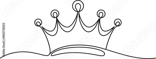 Crown one line.one line  vector illustration  with out background