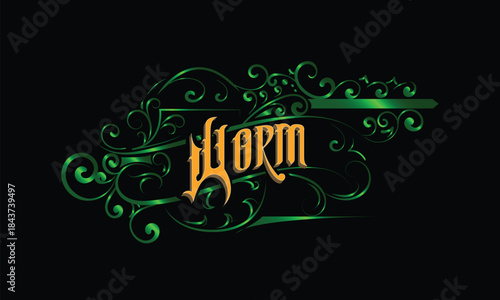 WORM lettering custom style design