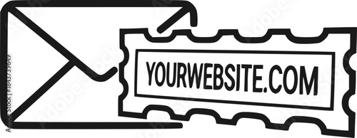 Web Address Stamp Digital Mail Simple Flat Vector Icon
