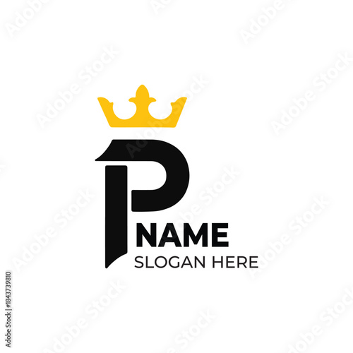 Royal Letter P Logo with Crown – Luxury Brand Identity Design