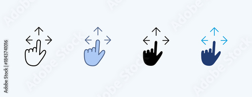 Movement Multiple Icon Illustration Vector