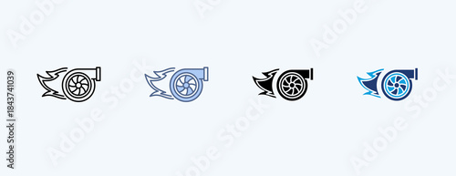 Turbo Multiple Icon Illustration Vector