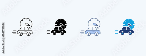 Speeding Multiple Icon Illustration Vector