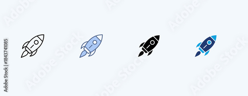 Rocket Multiple Icon Illustration Vector