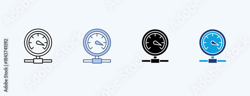 Gauge Multiple Icon Illustration Vector