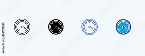Speedometer Multiple Icon Illustration Vector