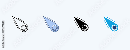 Comet Multiple Icon Illustration Vector