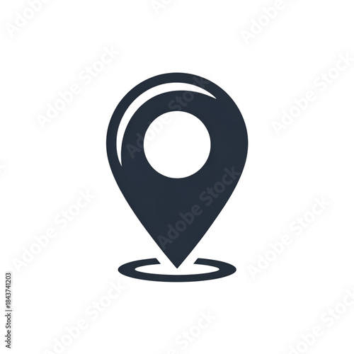 Colorful location pin sticker illustration with a gradient and white outline