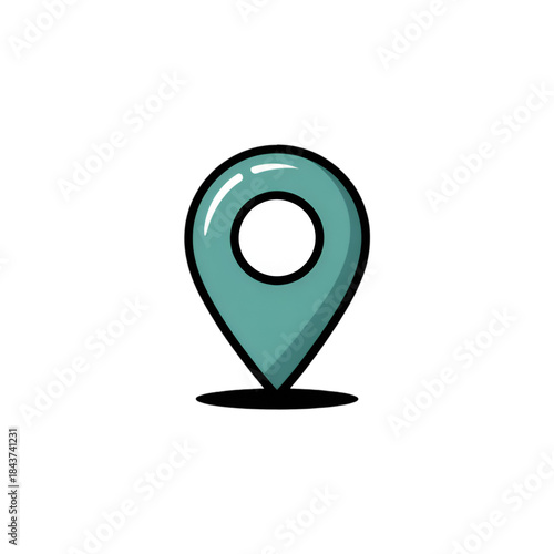 Colorful location pin sticker illustration with a gradient and white outline