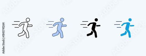Run Multiple Icon Illustration Vector