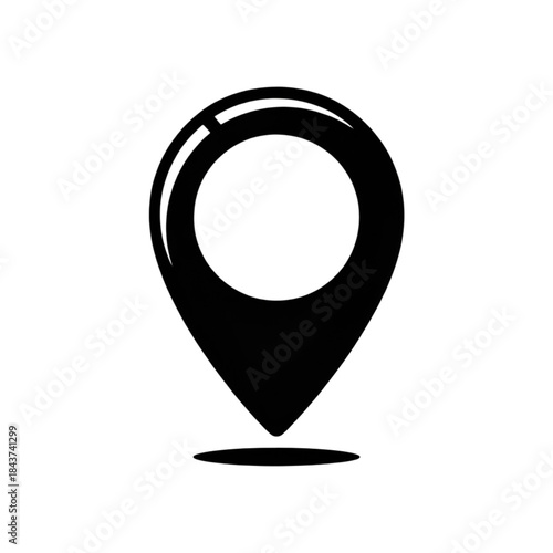 Colorful location pin sticker illustration with a gradient and white outline