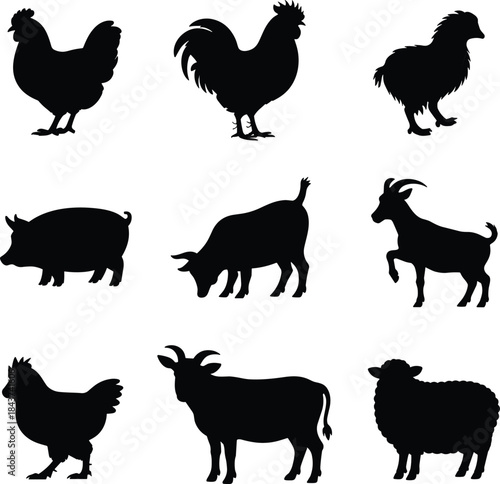 set of farm animals