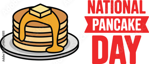 National Pancake Day Breakfast Food Illustration Design Art