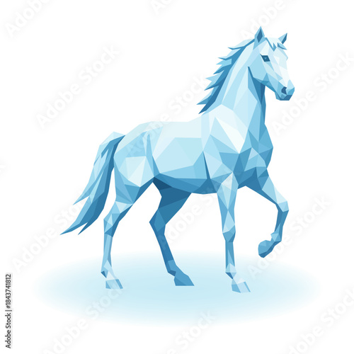 Low Poly Rearing Horse