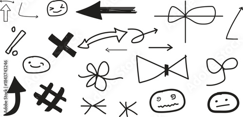 vector set of black silhouettes of tools