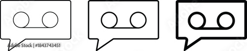Voicemail icon set. representing phone messages. Media sign. Audio communication graphic design. Answering machine and missed call signs
