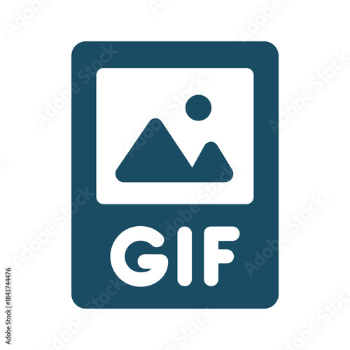 Gif file extension icon svg cut file. Isolated vector illustration.