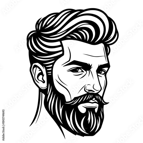 Profile Groomed Man illustration vector