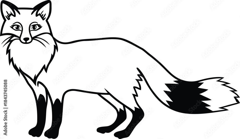 Obraz premium fox stylized silhouette vector illustration 