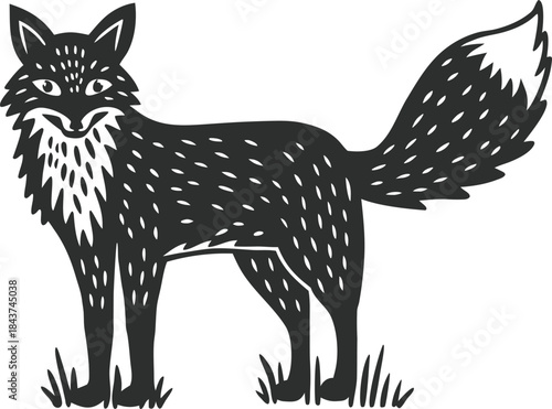 fox artistic silhouette vector illustration
