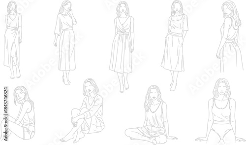 vector illustration of a man  and woman, group of people, silhouette of peoples