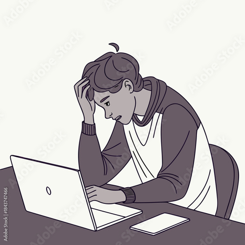 Vector Illustration of Mental Health Anxiety Concept for Stress and Wellness Awareness