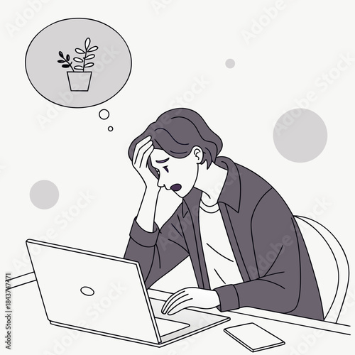 Vector Illustration of Mental Health Anxiety Concept for Stress and Wellness Awareness