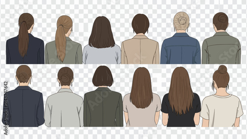 vector illustration of a man  and woman, group of people, silhouette of peoples