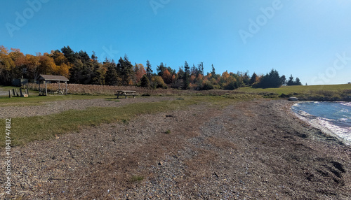 Picnic Shelter and Tables at Groves Point, Cape Breton, Nova Scotia