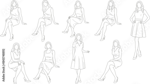 vector illustration of a man  and woman, group of people, silhouette of peoples