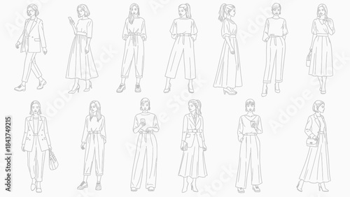 vector illustration of a man  and woman, group of people, silhouette of peoples