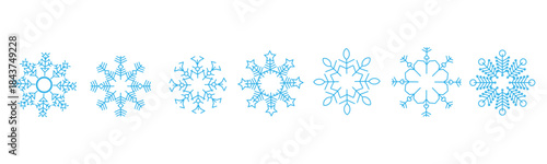 Snow Icons. Snowflakes Vector Icons. Winter Icons. Snow or Snowflake symbol. Snow. Set blue snowflake icons collection isolated