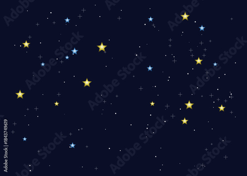 A stunning night sky filled with numerous stars of various sizes and brightness shining brightly against a dark blue background