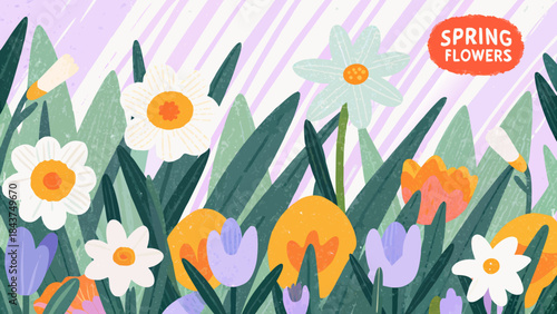 spring floral background with flowers