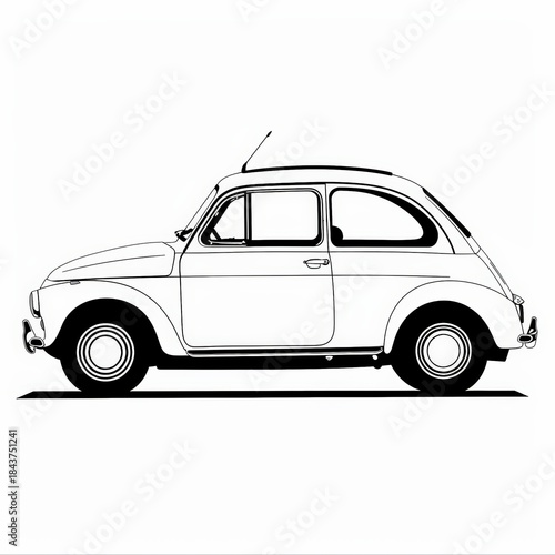 Minimalist classic car line illustration