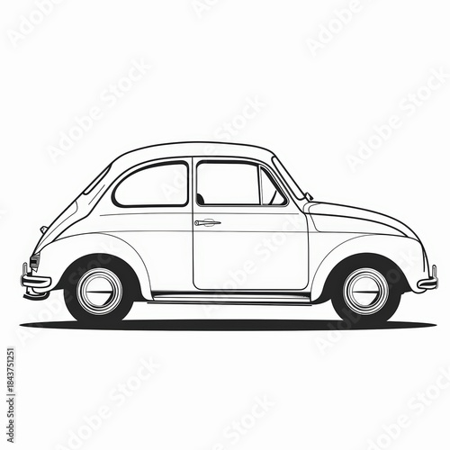 Minimalist classic car line illustration
