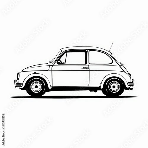 Minimalist classic car line illustration